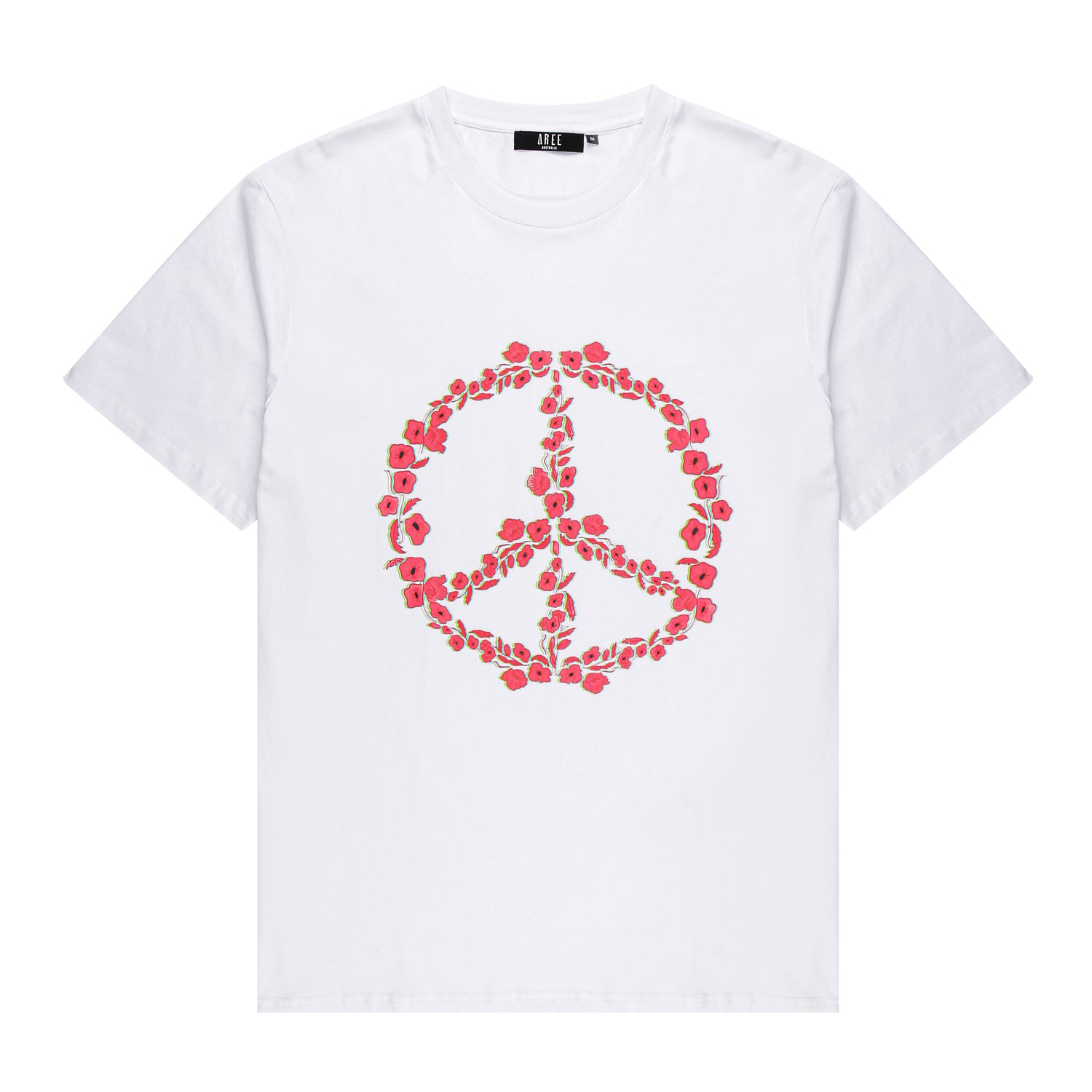 Floral Peace Emblem Tee - White