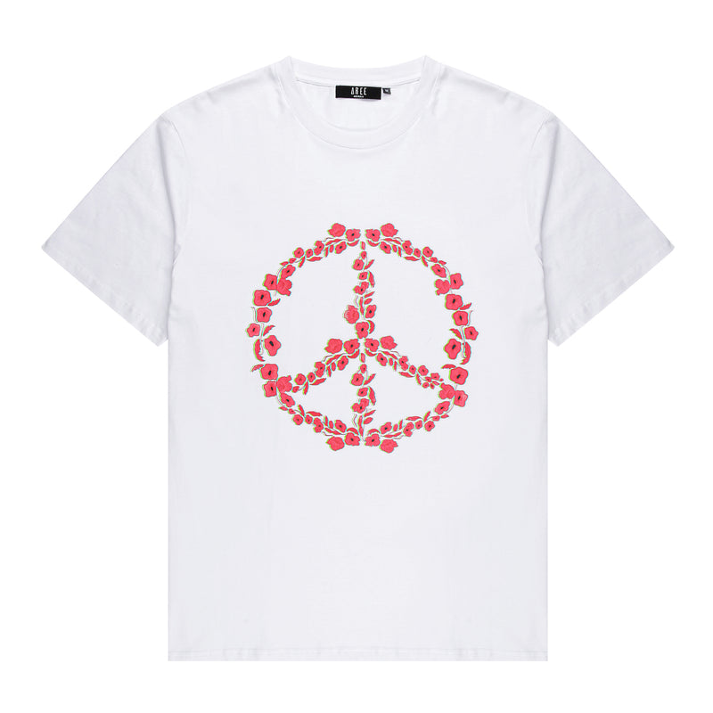 Floral Peace Emblem Tee - White