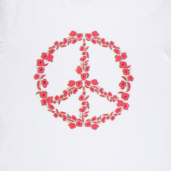 Floral Peace Emblem Tee - White