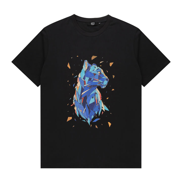 Panther Motif Tee - Black