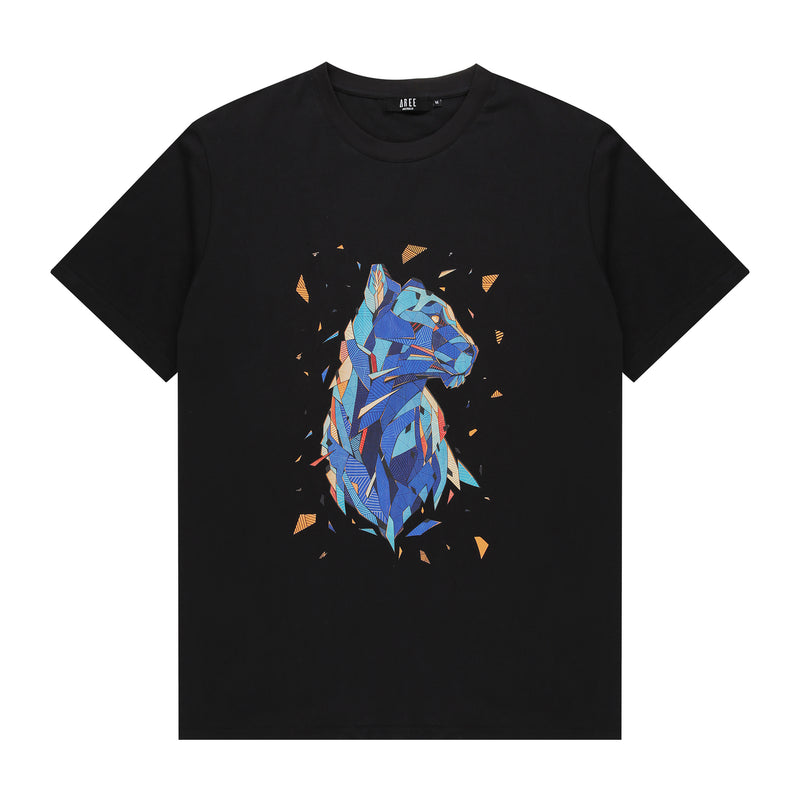 Panther Motif Tee - Black