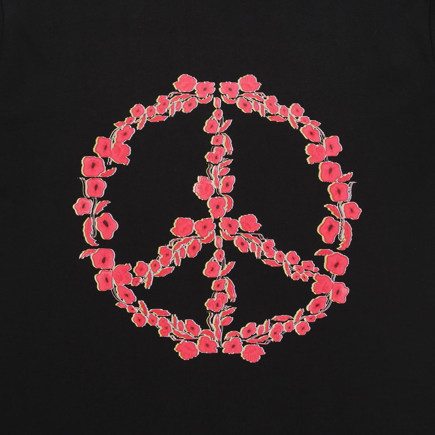 Floral Peace Emblem Tee - Black
