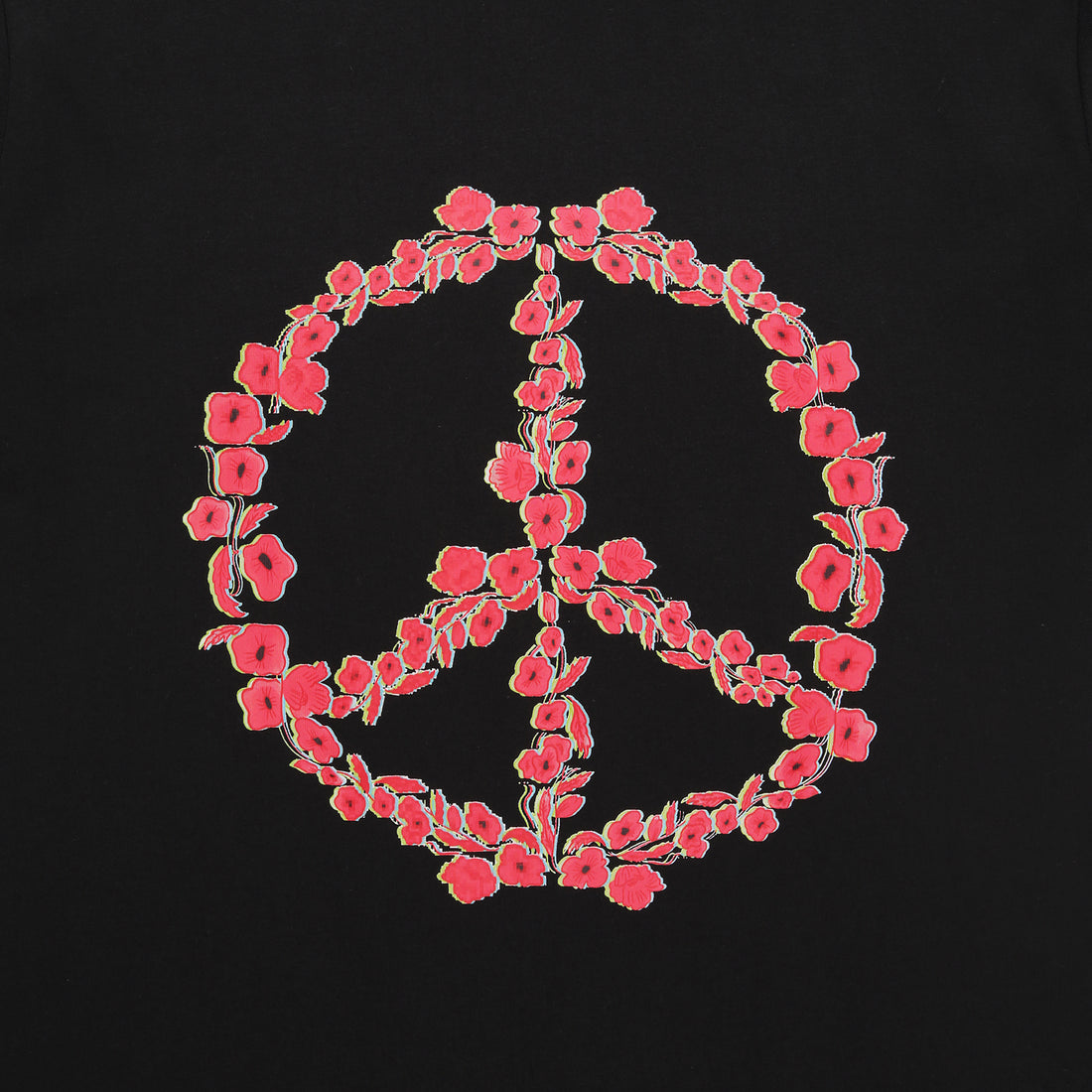 Floral Peace Emblem Tee - Black