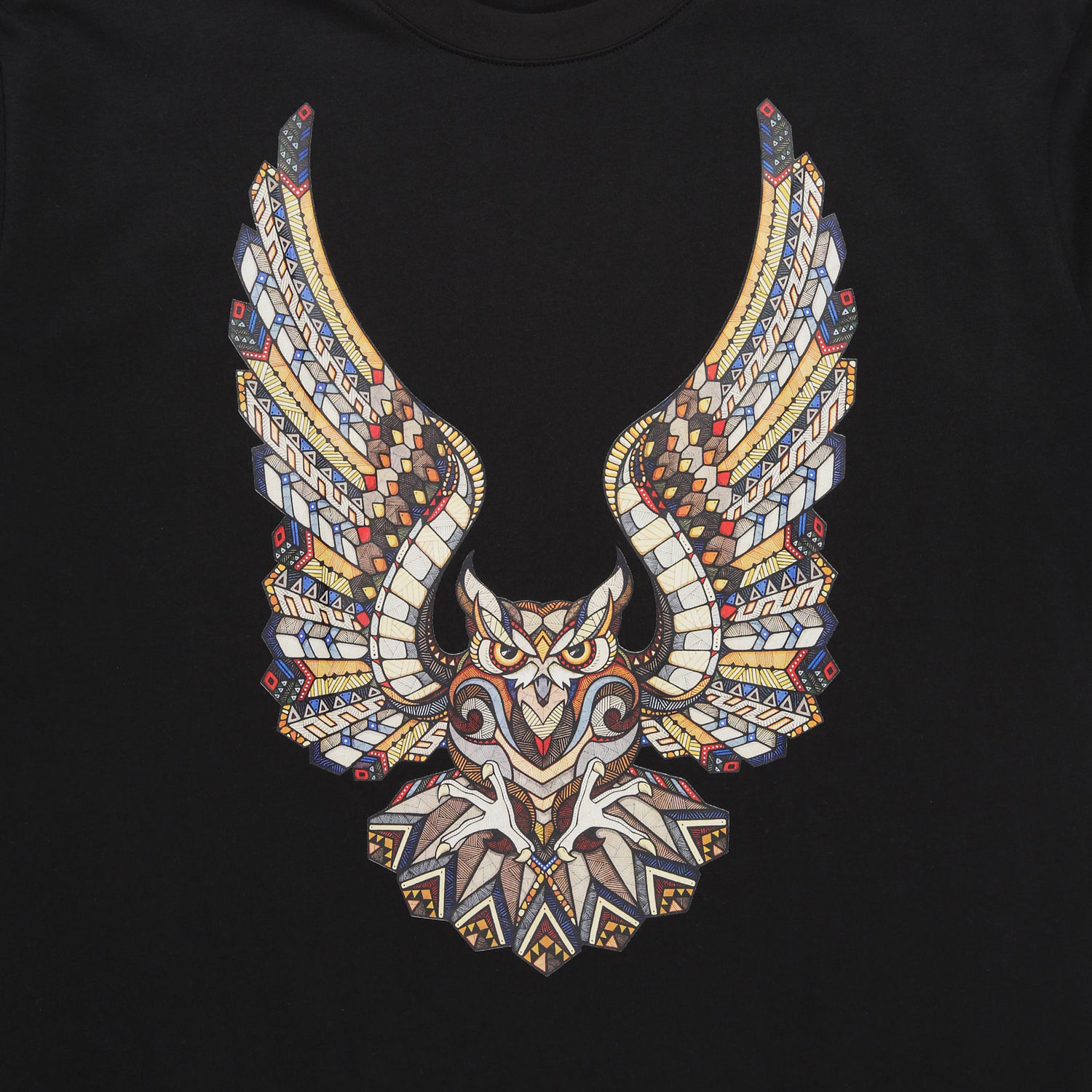 Owl Motif Tee - Black