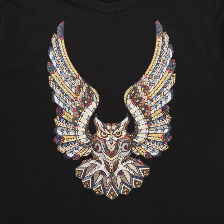 Owl Motif Tee - Black