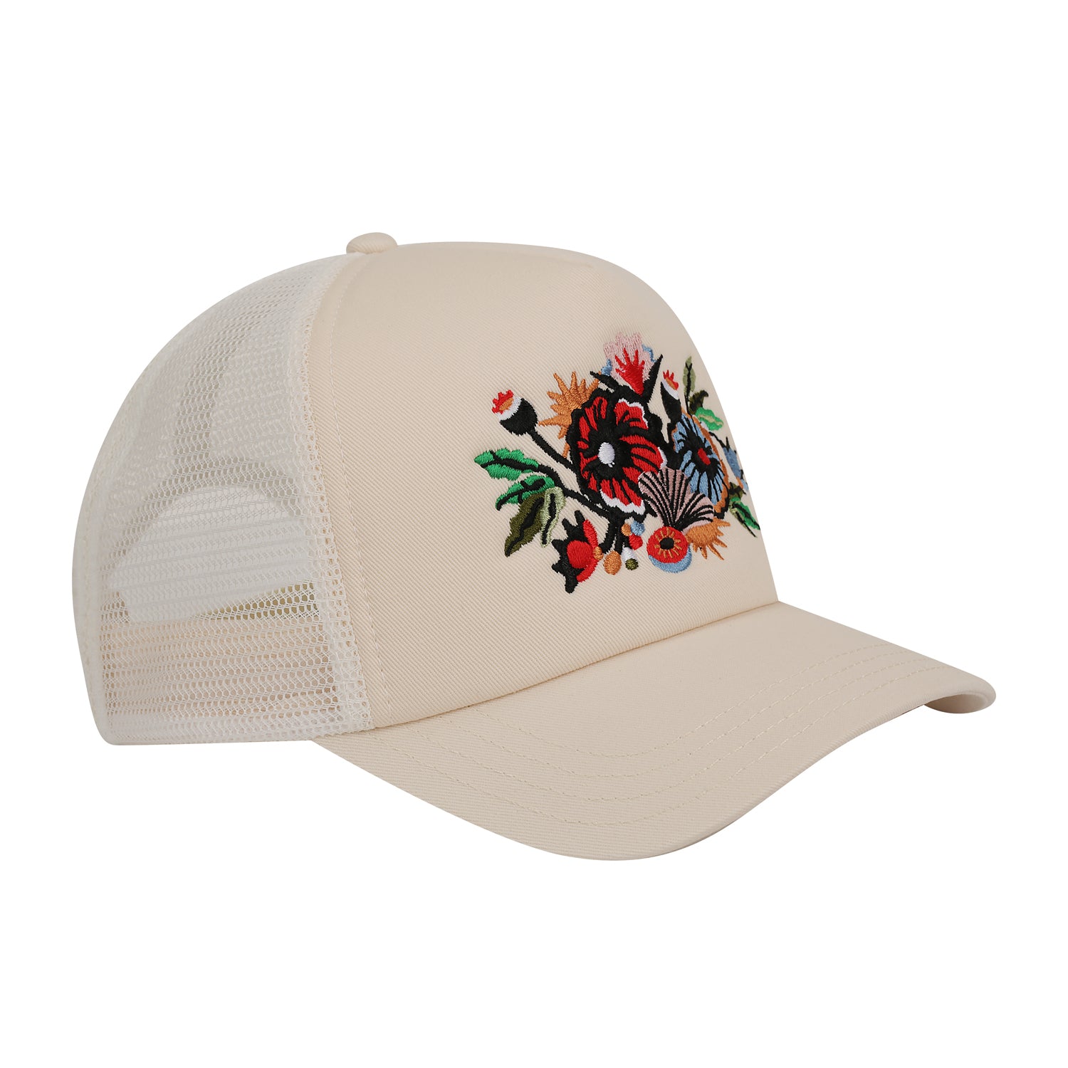 Floral Artwork Trucker Cap – Jet Stream