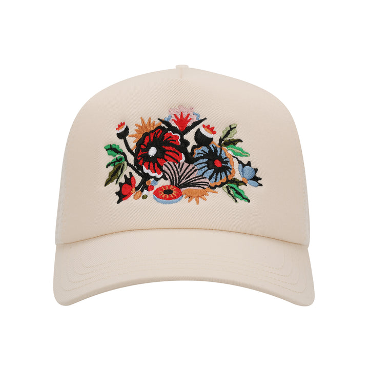 Floral Artwork Trucker Cap – Jet Stream