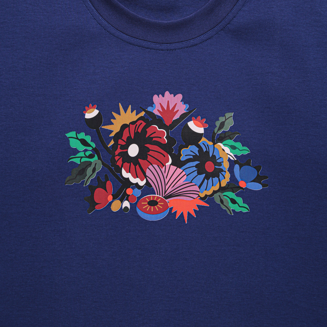 Floral Artwork SweatShirt - Blue
