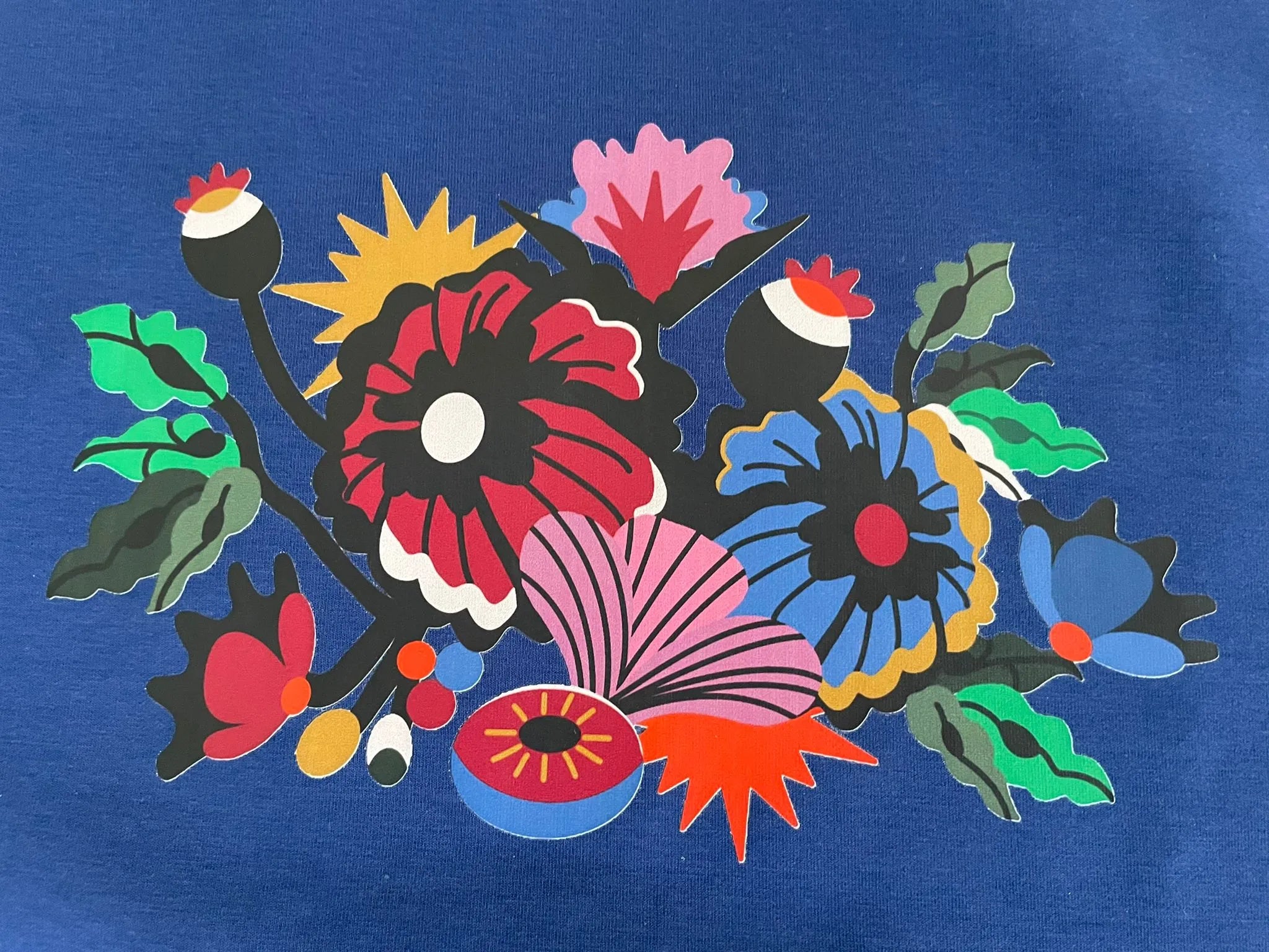 Floral Artwork SweatShirt - Blue Image 3