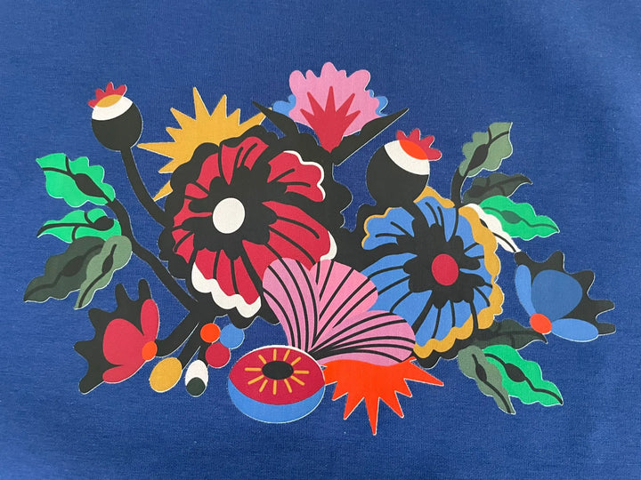 Floral Artwork SweatShirt - Blue Image 3