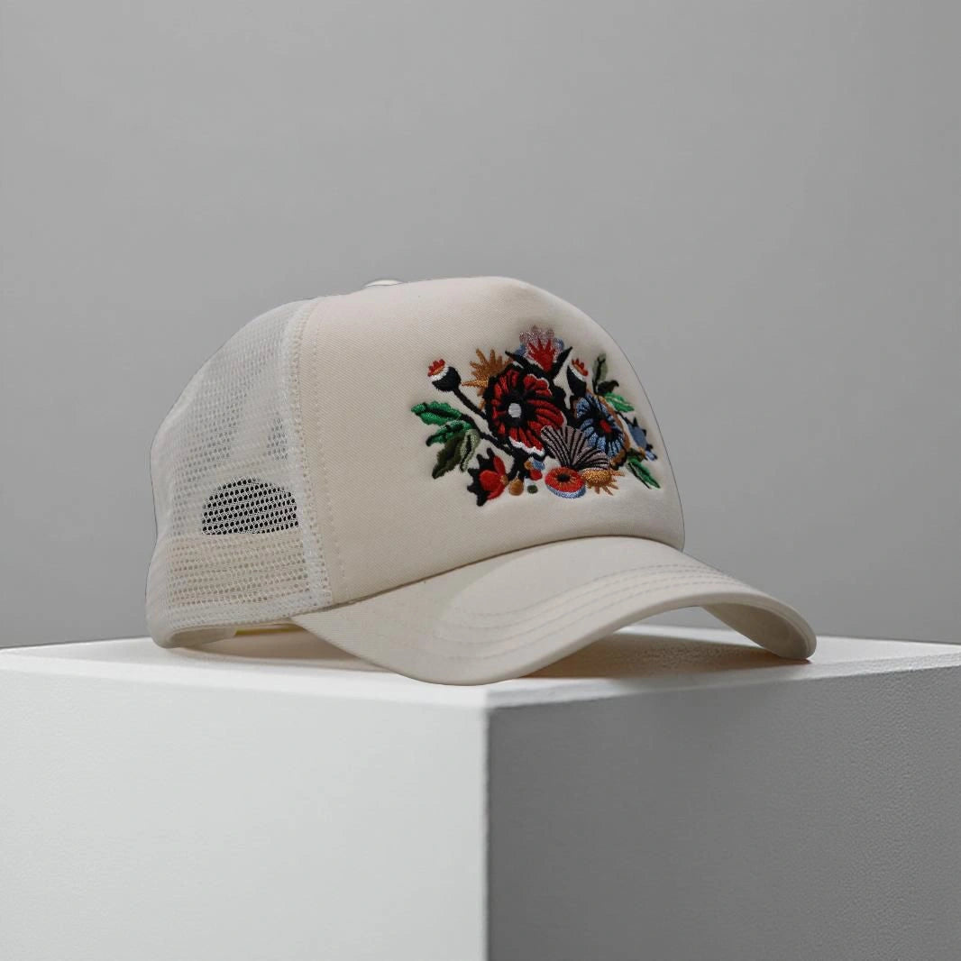 Men Floral Artwork Trucker Cap – Jet Stream