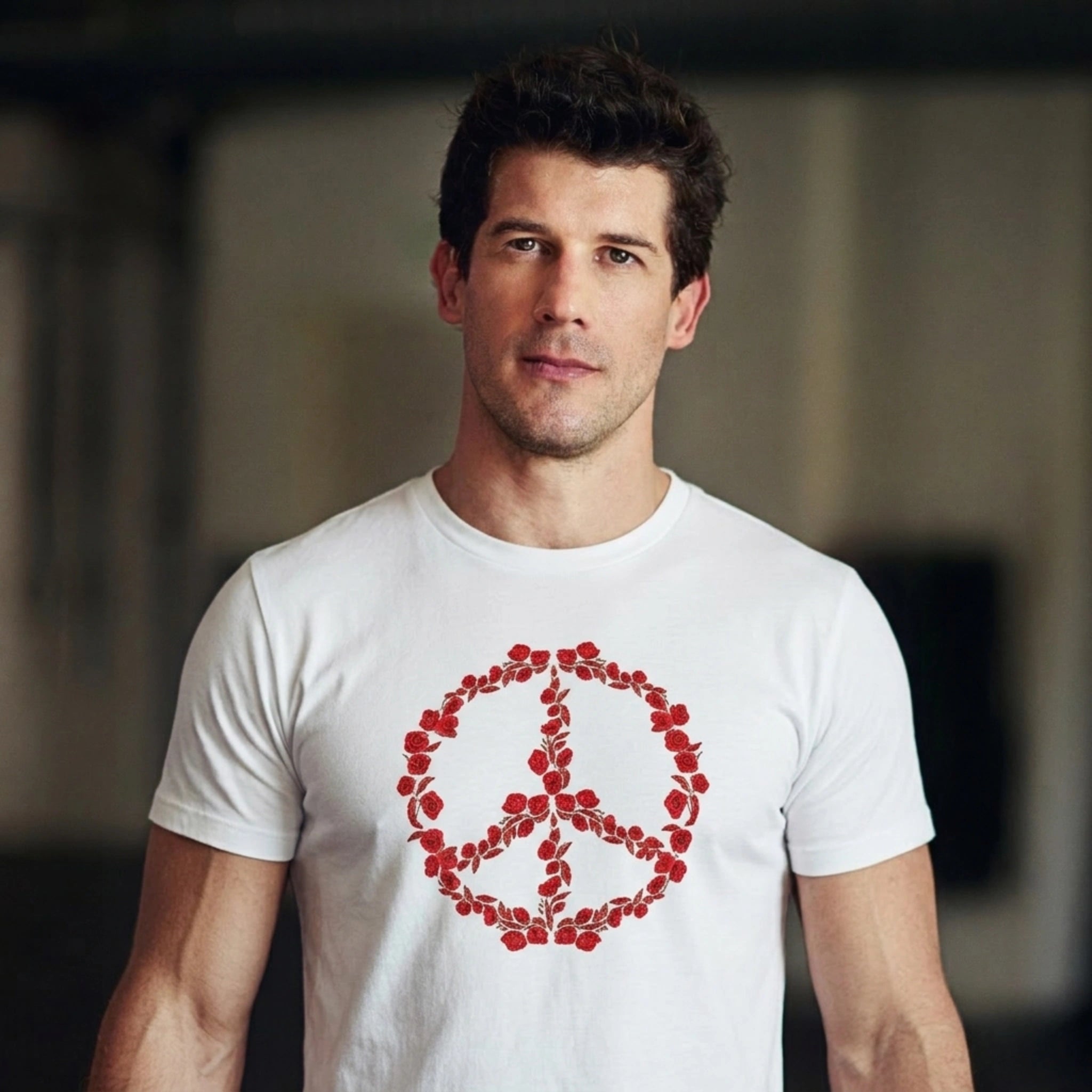Floral Peace Emblem Tee - White