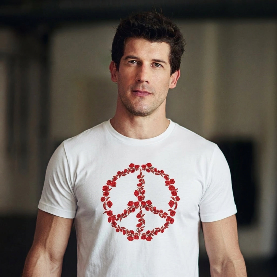 Floral Peace Emblem Tee - White