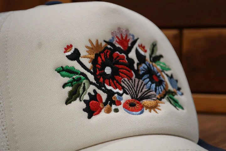 Men Floral Artwork Trucker Cap – Jet Stream by AREE Appeal 