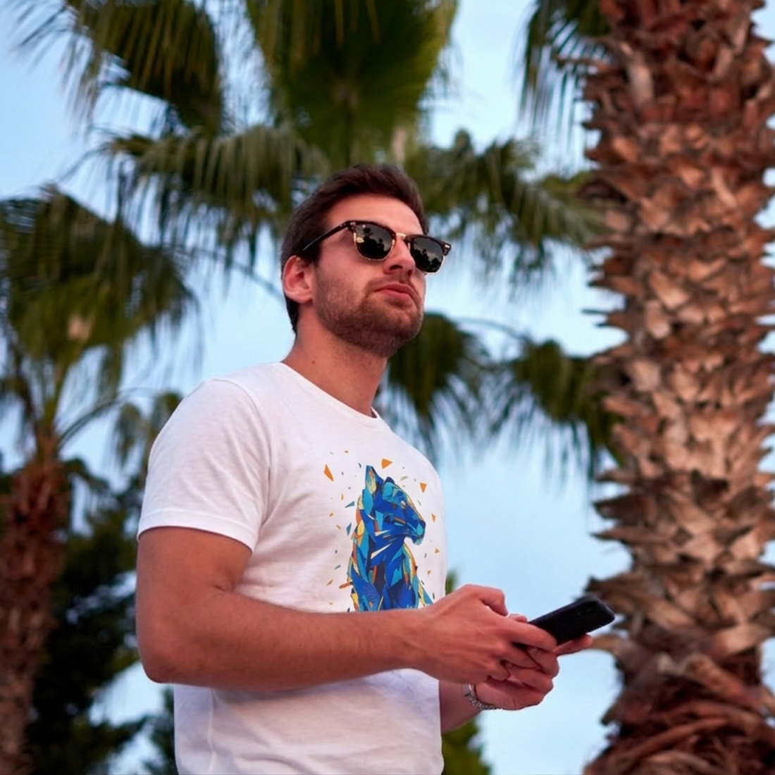 Owl Motif Men Tee - White by AREE Apparel Australian Streetwear Style