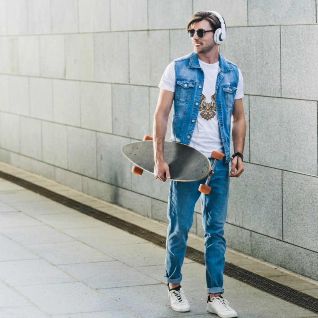 Owl Motif Men Tee - White by AREE Apparel Australian Streetwear Style for Men