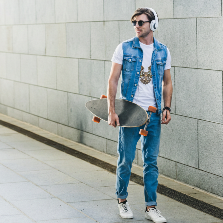 Owl Motif Men Tee - White by AREE Apparel Australian Streetwear Style for Men