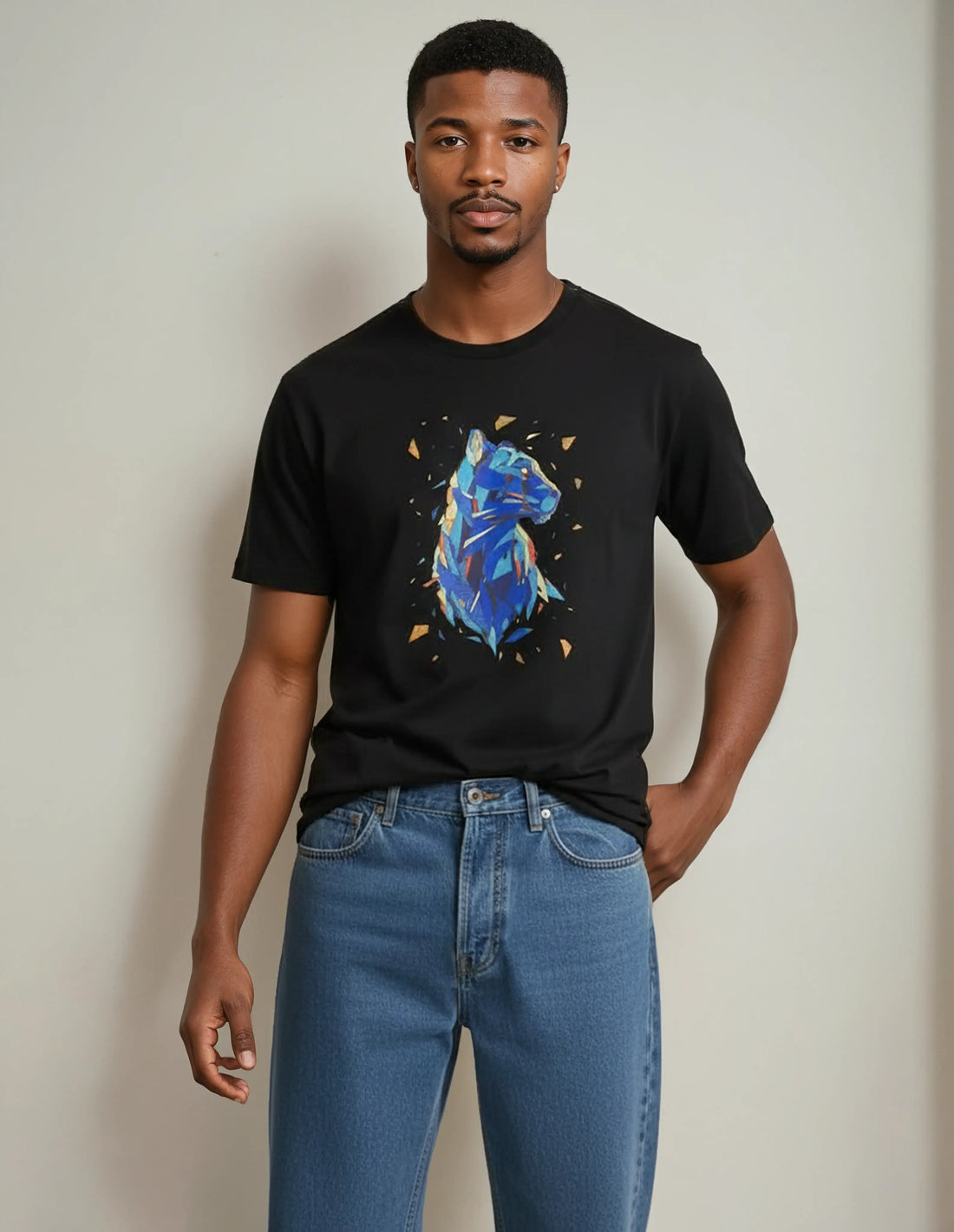 Panther Motif Tee - Black by AREE Apparel Australian Men's Streetwear