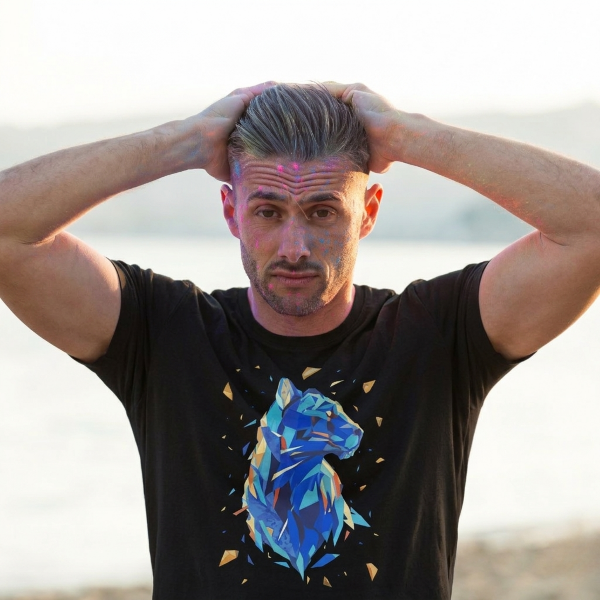 Panther Motif Tee Black by AREE Apparel Australian Men's Streetwear Style