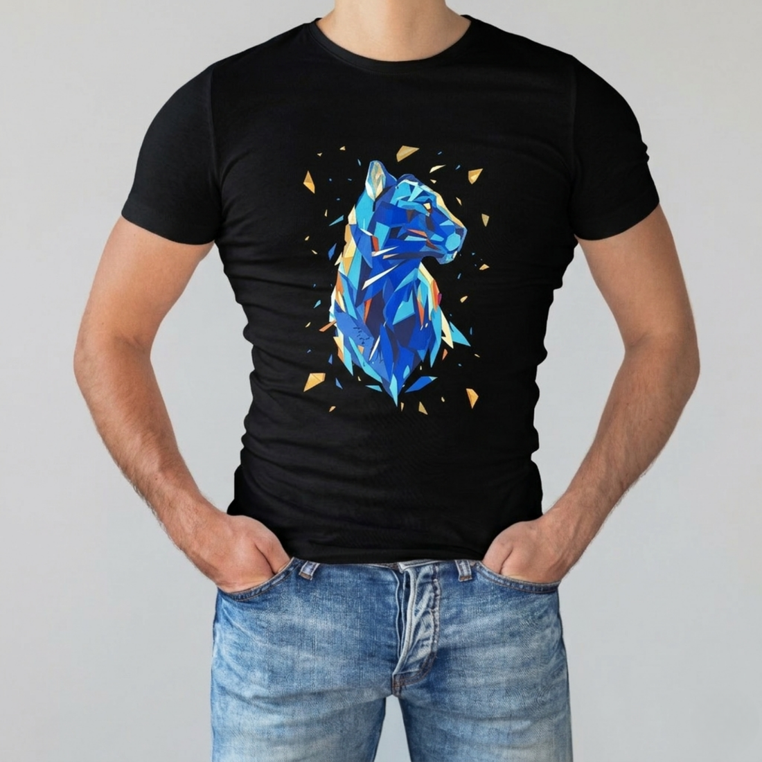 Panther Motif Tee Black by AREE Apparel Australian Men's Streetwear Style