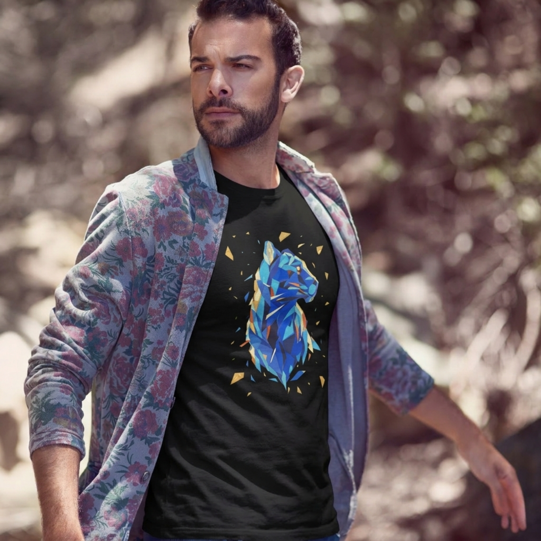 Panther Motif Tee Black by AREE Apparel Australian Men's Streetwear Style