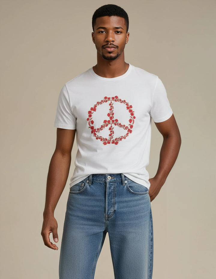Floral Peace Emblem Tee | Soft & Breathable T-shirt